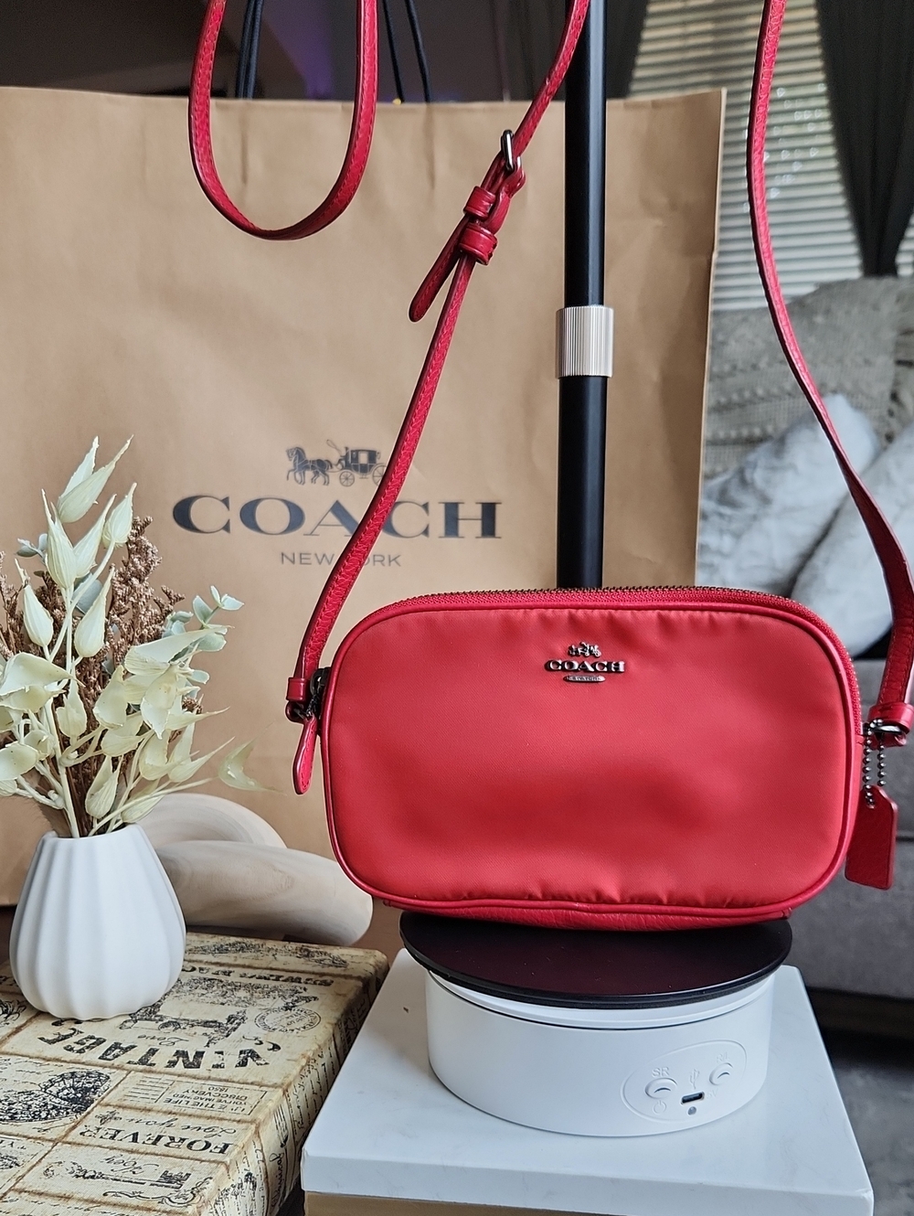 Coach Red Nylon Crossbody Camera Bag - Excellent Condition